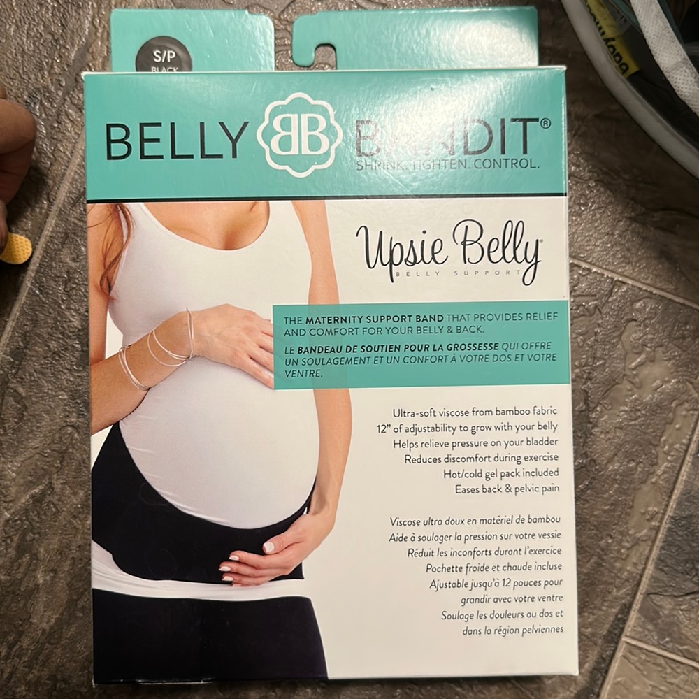upsie belly support belt with hot/cold gel pack that goes in the pocket